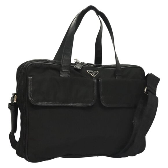 PRADA Hand Bag Nylon 2way Black Silver Auth bs28062 - Picture 1 of 16